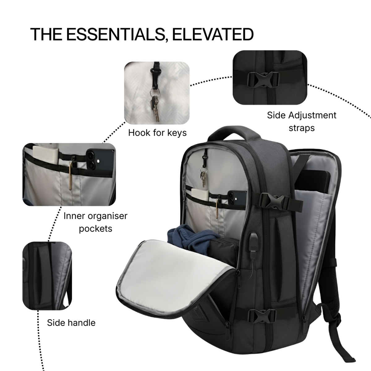 Impulse Commuter Elite Anti-Theft Travel Backpack | Black - 40 L