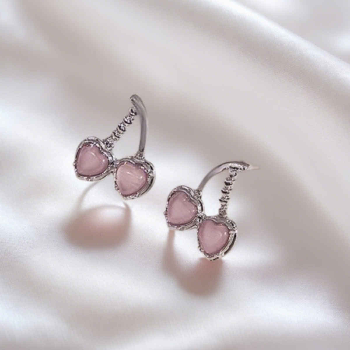 Estailo Fashion Pink Blossom Cherry Earrings