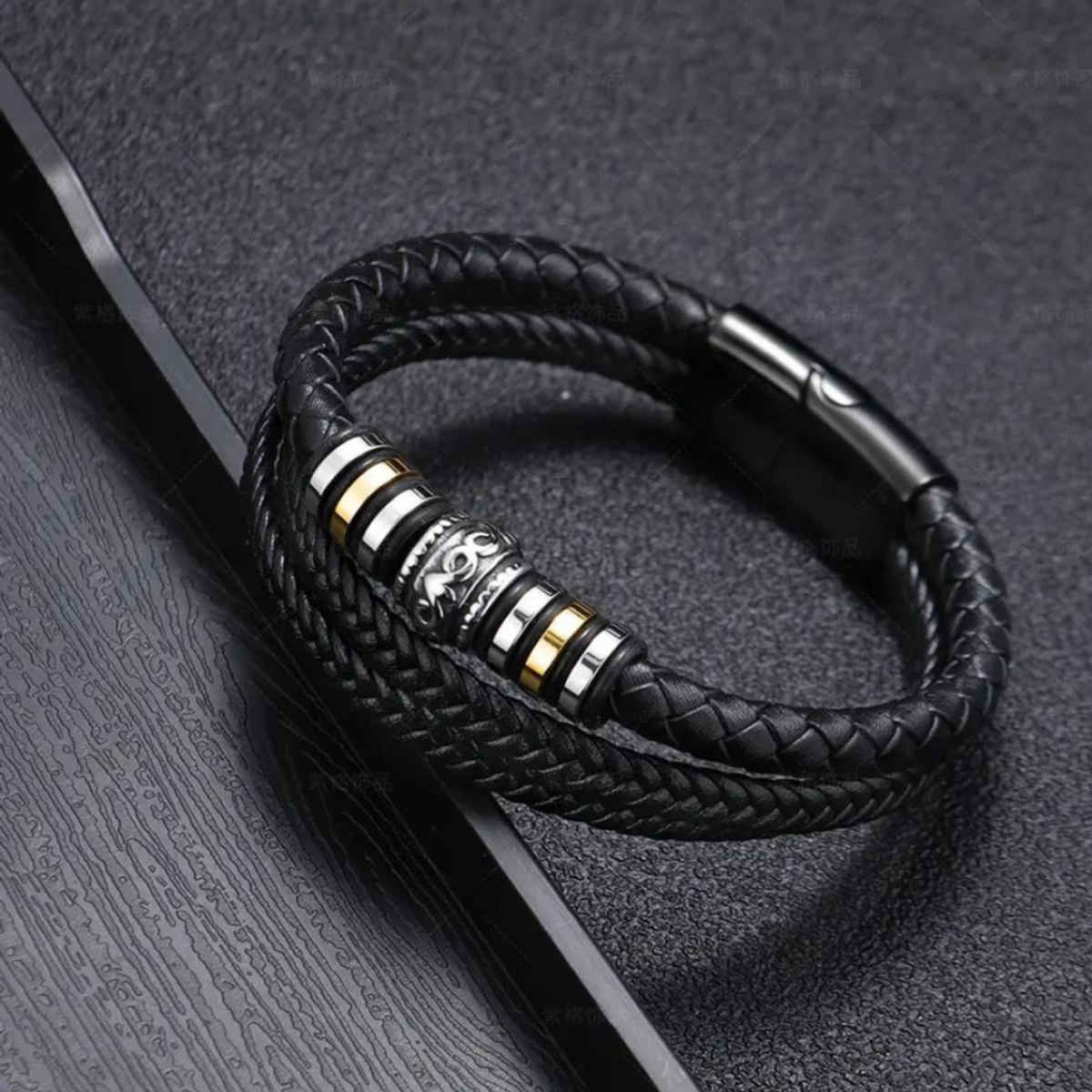 SALTY Alpha Stavros Ethnic Style Bracelet for Men and Boys| Anti-Tarnish | Black