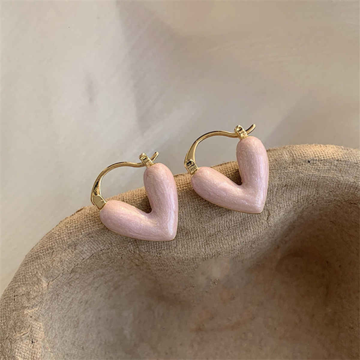 Beautynx Blush Heart Hoop Earrings | BNX-EAR-0035 - Pink