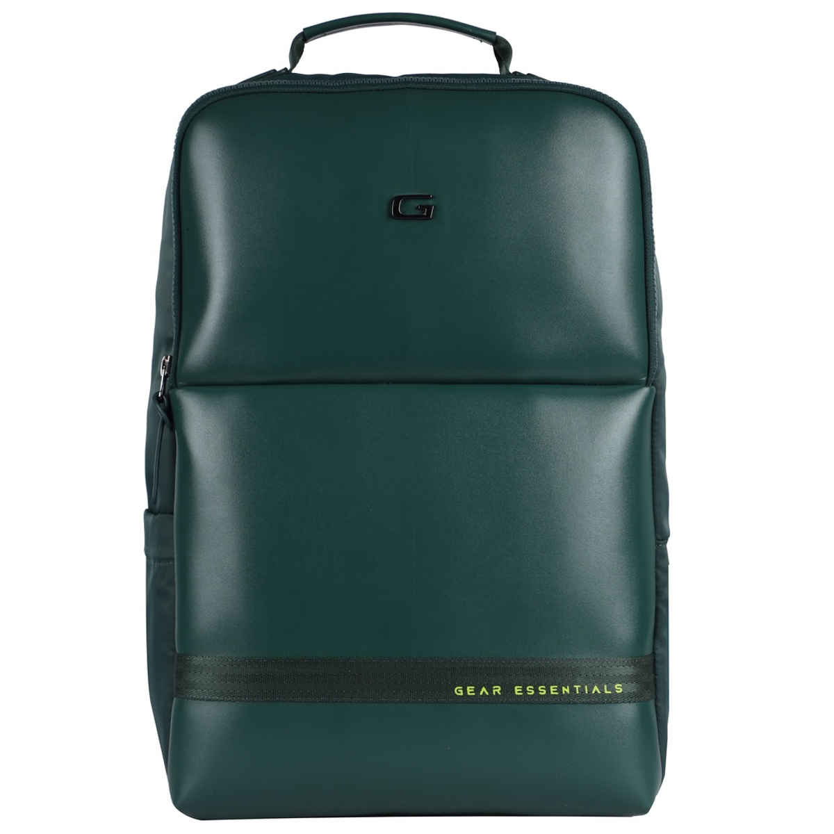 Gear Unisex Solid Artificial Leather 20 L Laptop Backpack | Green and Grey