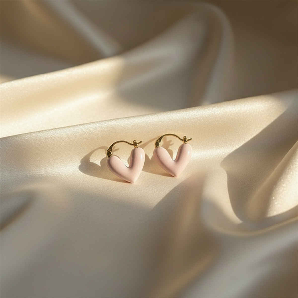 Beautynx Blush Heart Hoop Earrings | BNX-EAR-0035 - Pink