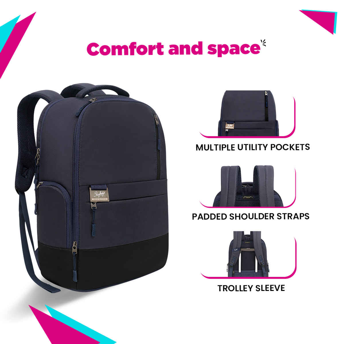 Skybags Riddle School Bp-Rc | Blue And Orange