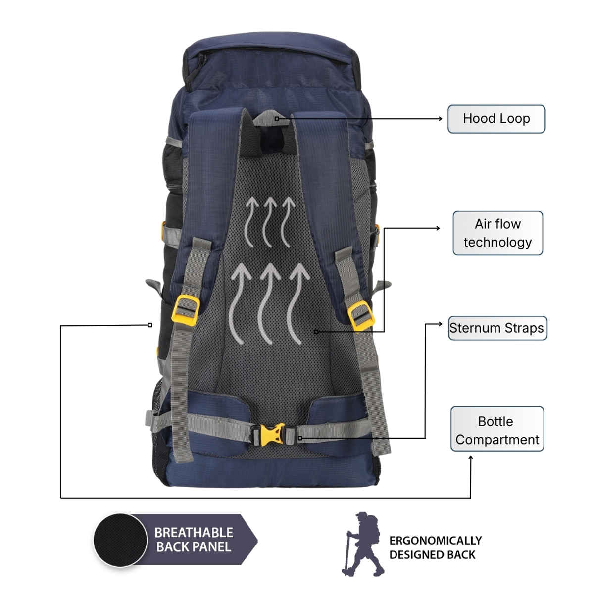 Impulse Keep Discovering Trekking Rucksack | Light Blue - 60 L