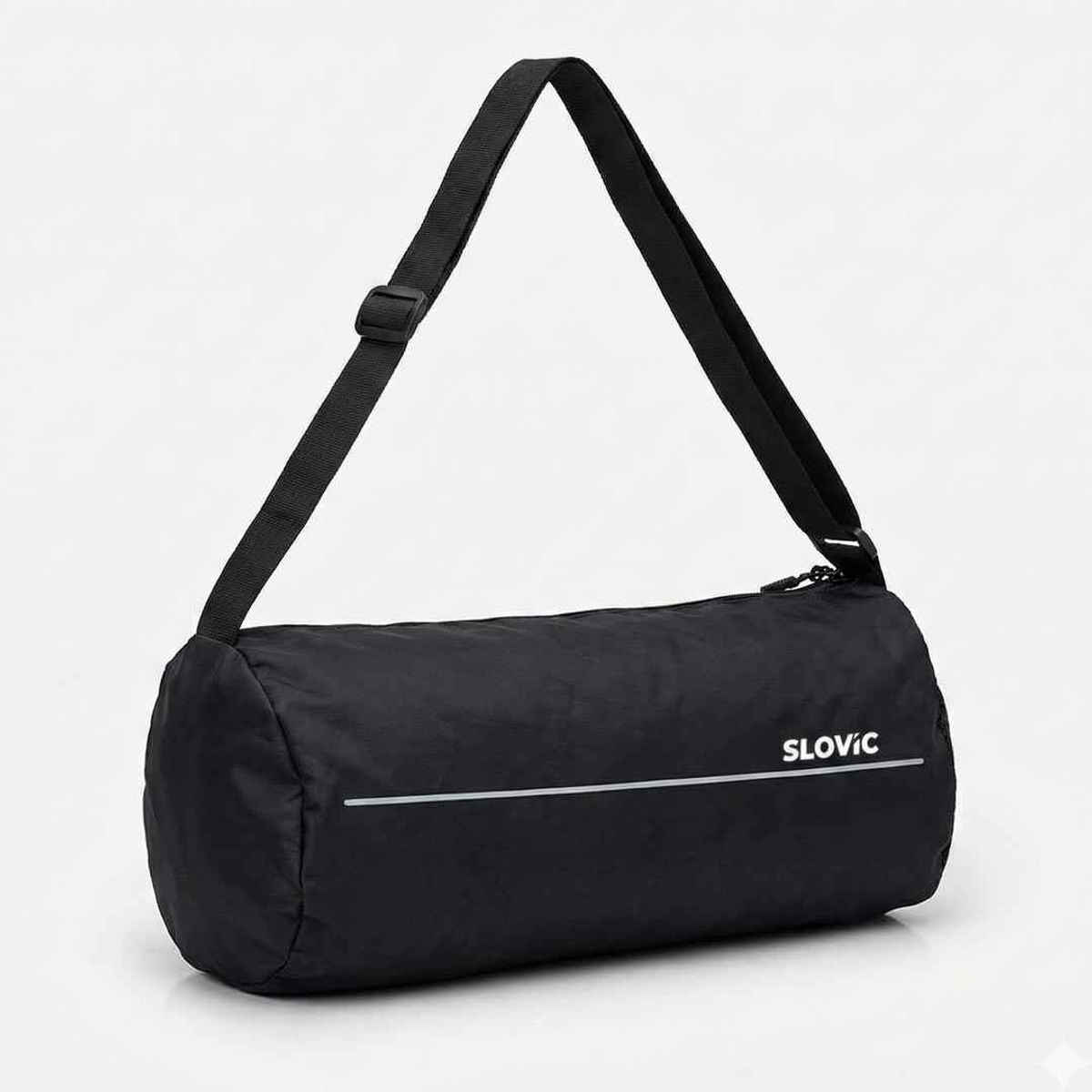 Slovic 17L Polyester Gym Bag with 1 Large Compartment, 1 Mesh Pocket & Adjustable Straps |Black