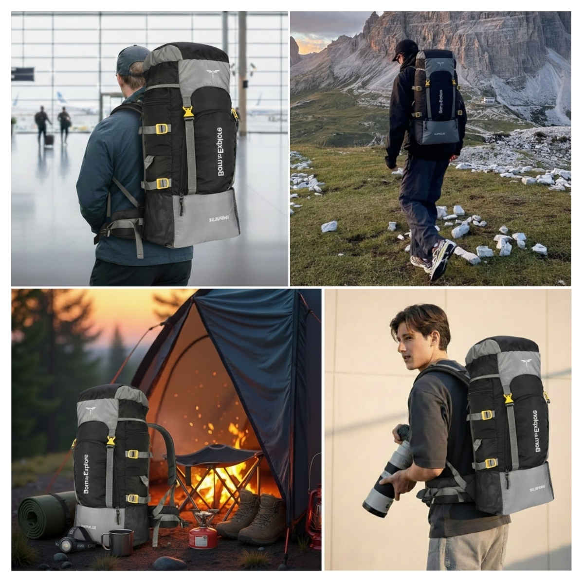 Impulse Keep Discovering Trekking Rucksack | Light Black - 60 L