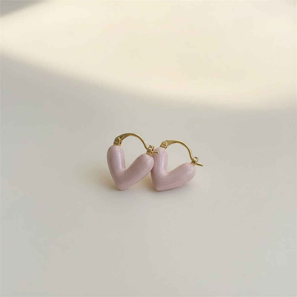 Beautynx Blush Heart Hoop Earrings | BNX-EAR-0035 - Pink