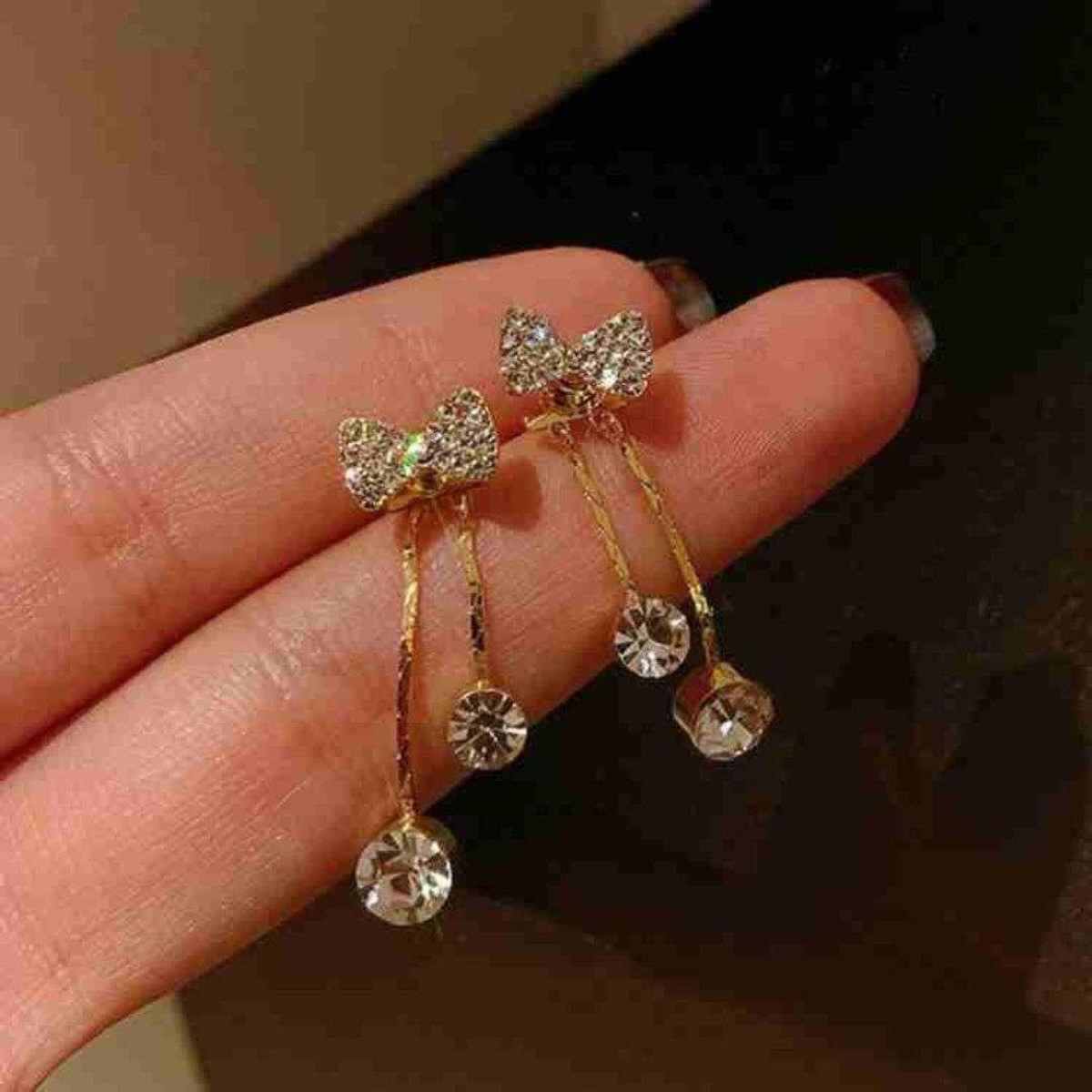 Estailo Fashion 3-Pair Earring Combo Pearl Drop, Party & Bow | Rakhi Gifts