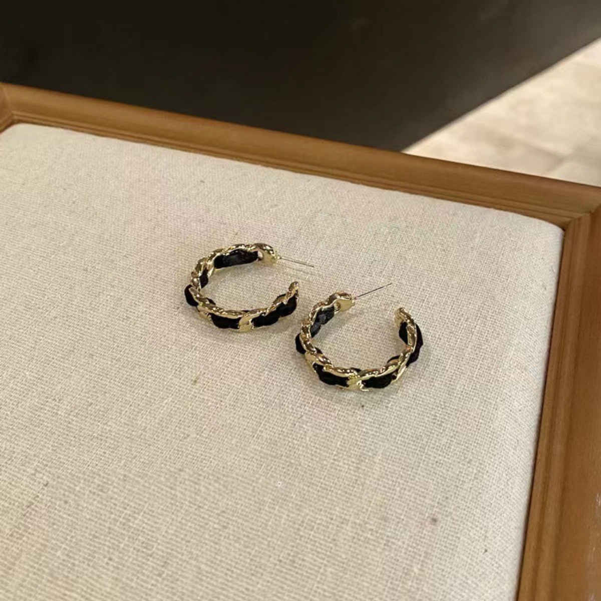 Beautynx Pearl Top Textured Hoop Earrings | BNX-EAR-0078 - Gold