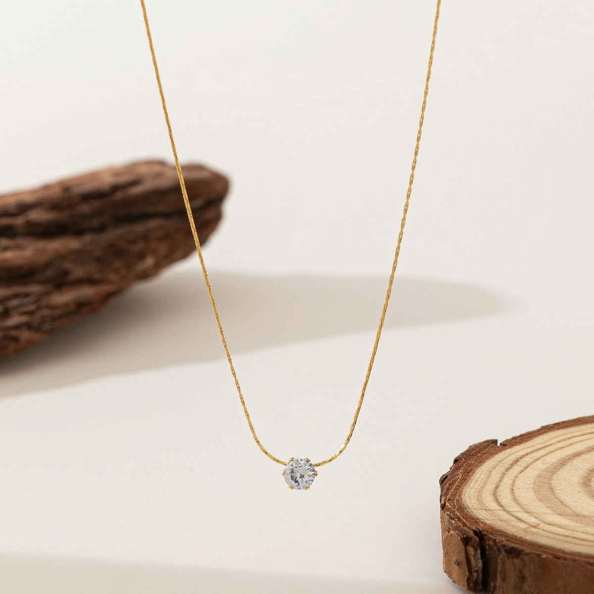 BeautyNX Gold-Plated Zircon Pendant, Stud Earrings & Tennis Bracelet Combo Set