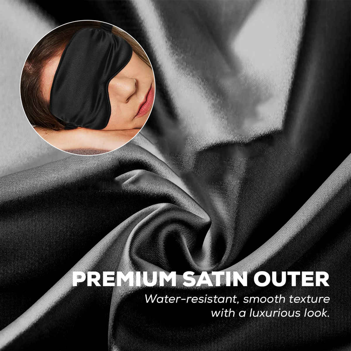 Gleva Silk Satin Eye Mask for Sleeping &Travel | Soft Adjustable Sleep Mask Eye Cover For Deep Sleep