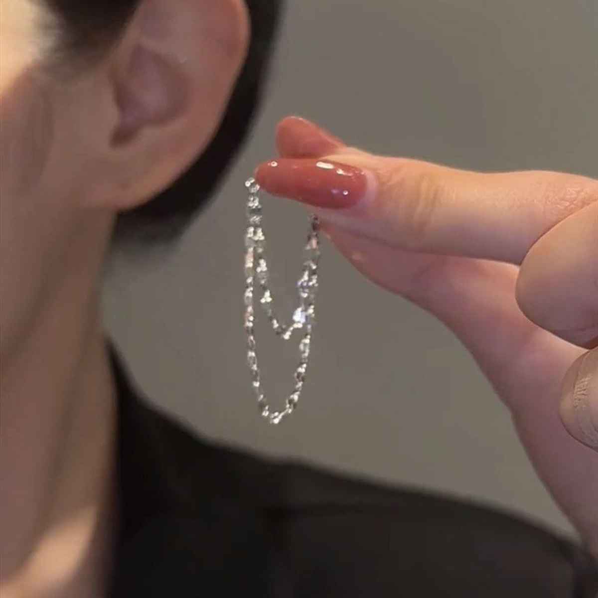 Estailo Fashion Women's Bling Bloger Chain Earrings | Lightweight Statement Jewellery | E0001163