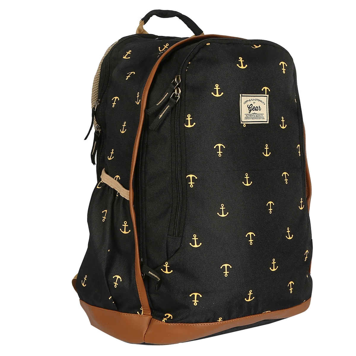 Gear Unisex Polyester 30 L Laptop Backpack | Black and Beige