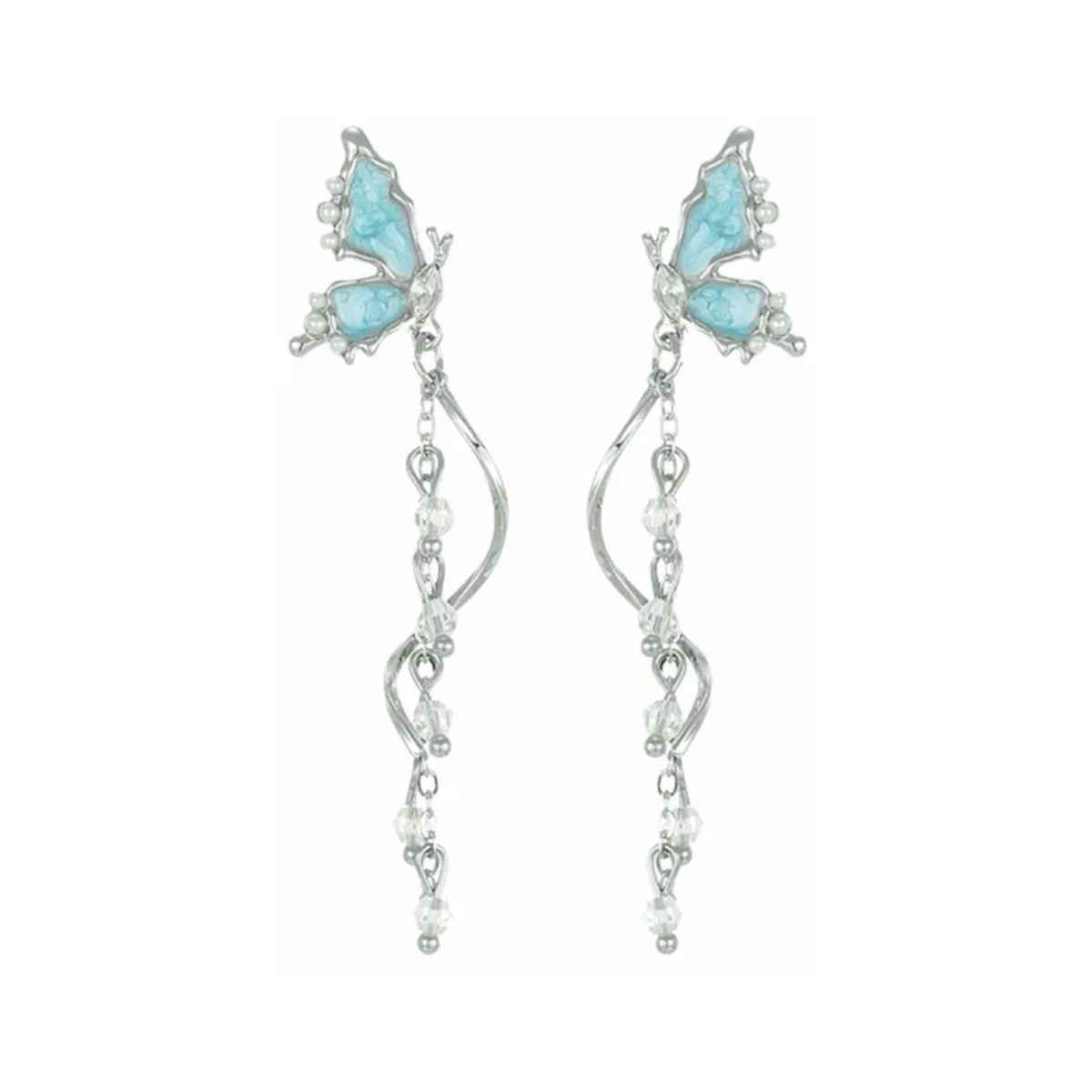 Estailo Fashion Mermaid Butterfly Earrings for Women | Stylish Lightweight Statement Jewellery | E0000904