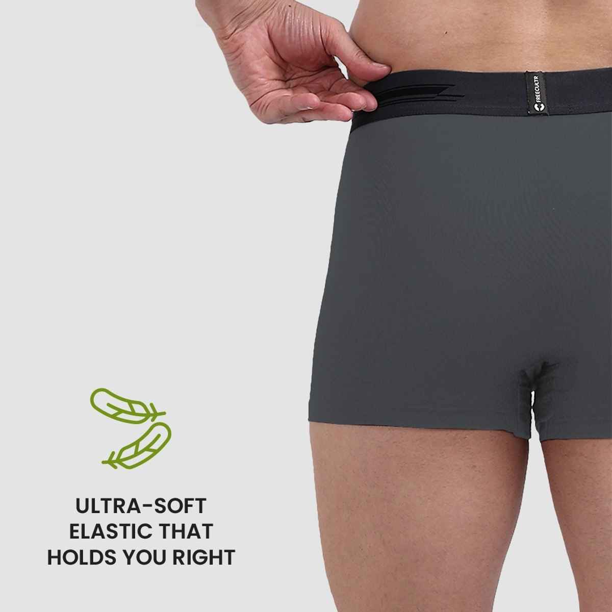 Freecultr Men's Underwear Micromodal Airsoft Trunk - Pack of 1 Ash Grey - XL