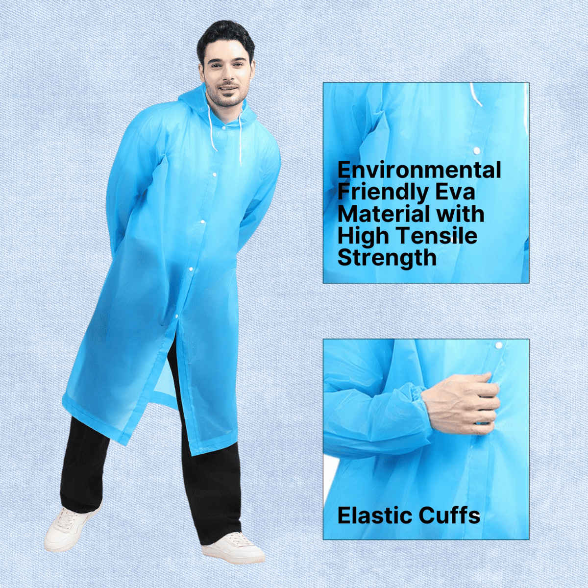 Citizen EVA Raincoat Poncho - Blue-CP04