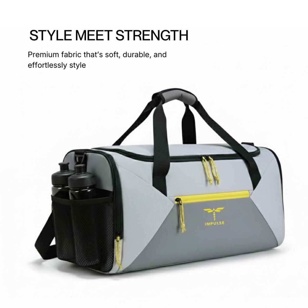 Impulse Urbanfit Silver 33 Ltr Water Resistant Travel/Duffle Bag/Gym Bag/Sports for Workouts