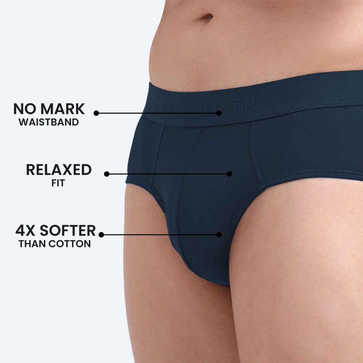 Freecultr Men's Underwear Micromodal Airsoft Brief - Pack of 1 Space Blue - L