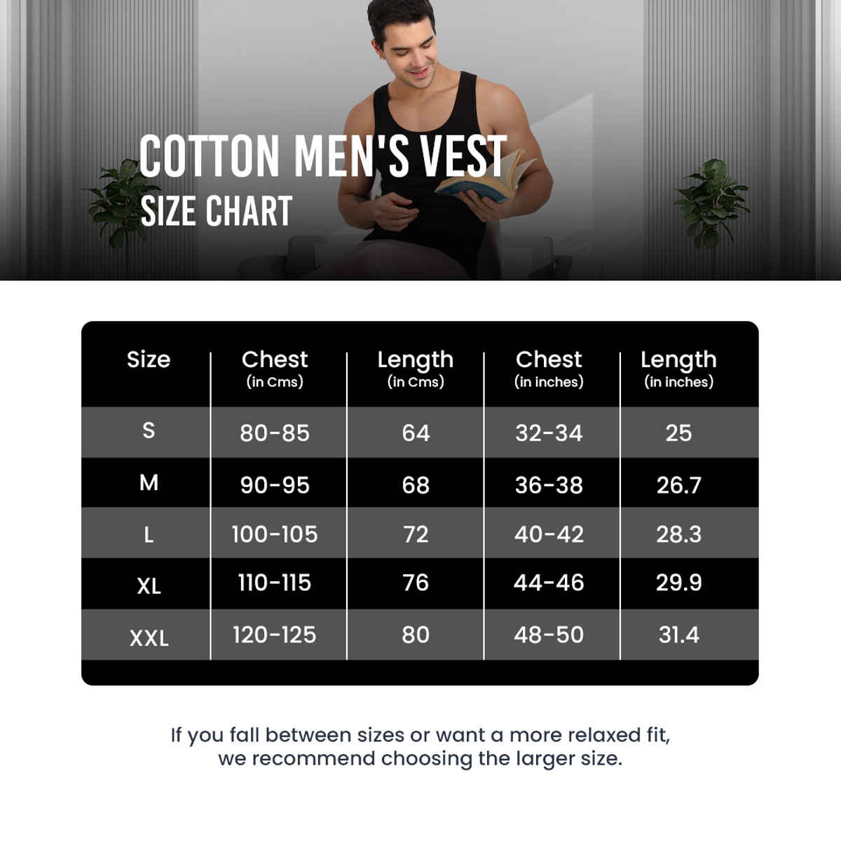 Freecultr Regular Cotton Comfort Vest for Men 100% Organic- Pack of 1 Black - S