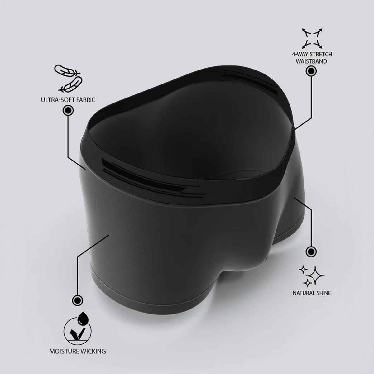 Freecultr Men's Anti-Bacterial Trunks | Royal Blue & Royal Black - 2XL