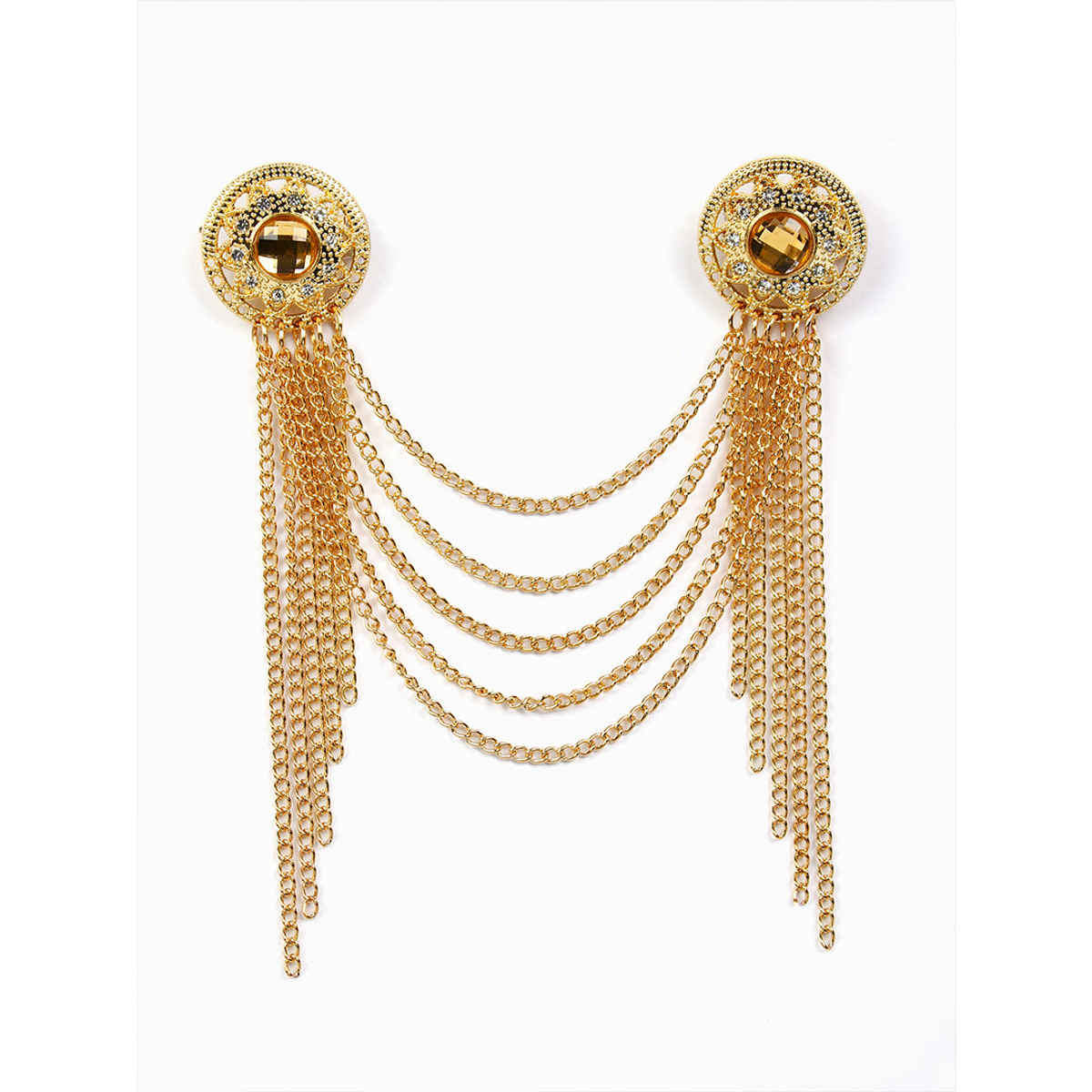 Kavove Linked Loops Golden Colour Brooch : 6060-00-702050
