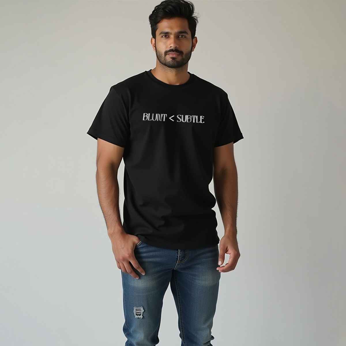 Mad Over Print Men's Blunt Subtle T-shirt | Black - XXL