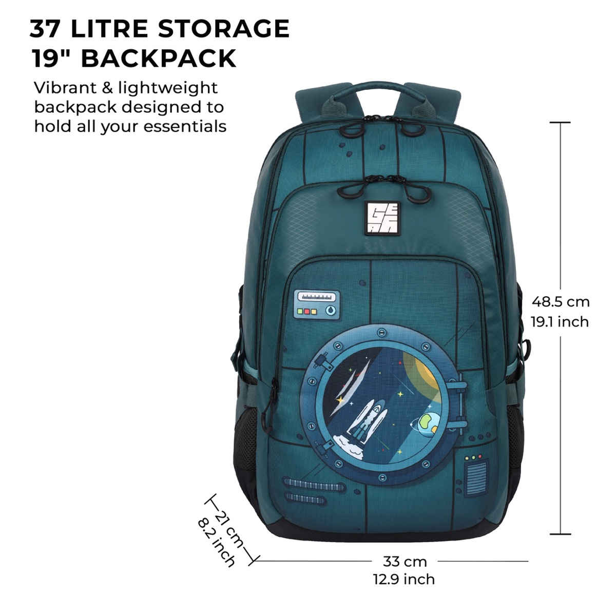 Gear Unisex Polyester 37 L Backpack | Green