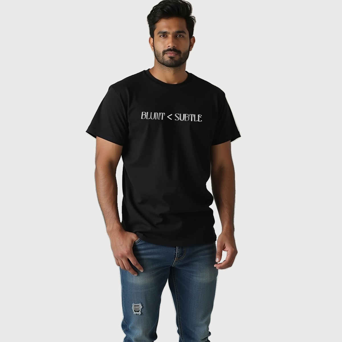 Mad Over Print Men's Blunt Subtle T-shirt | Black - L