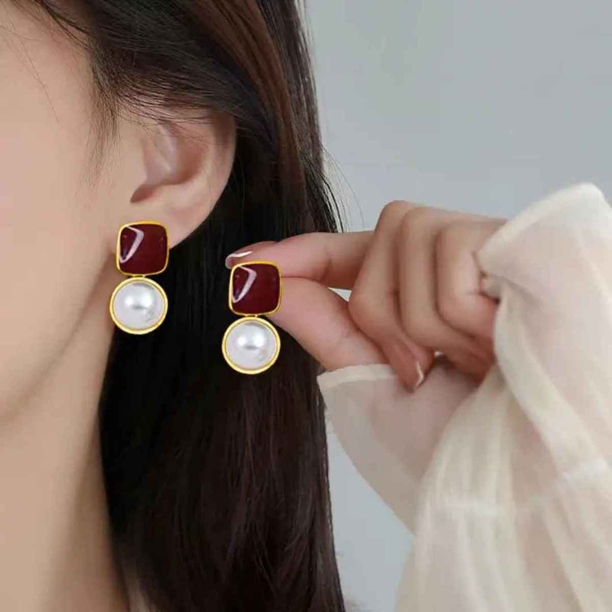 Estailo Fashion Women's Jewellery Red Earrings | One Size
