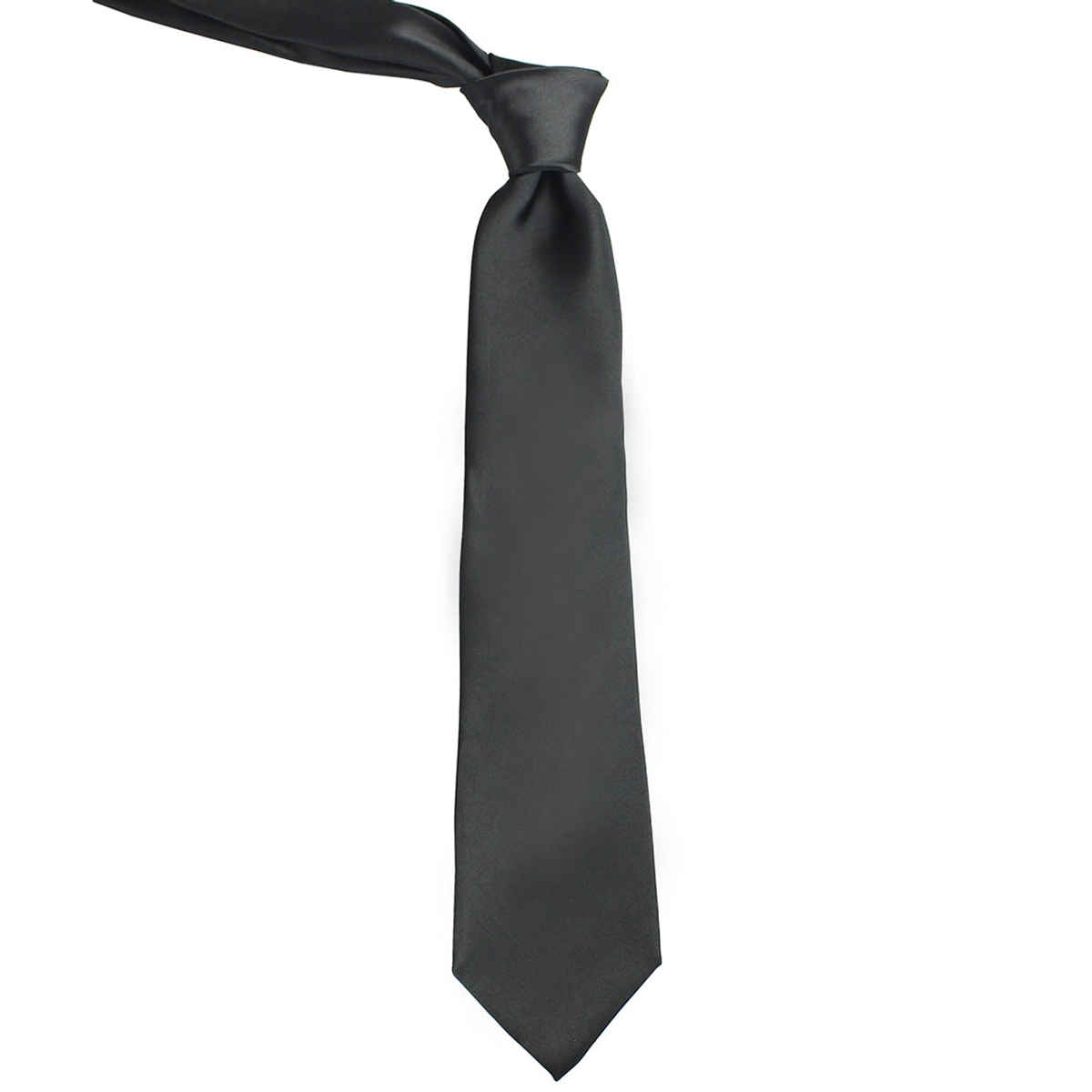 Peluche Men's Solid Polyester Necktie Set | Black - Free Size