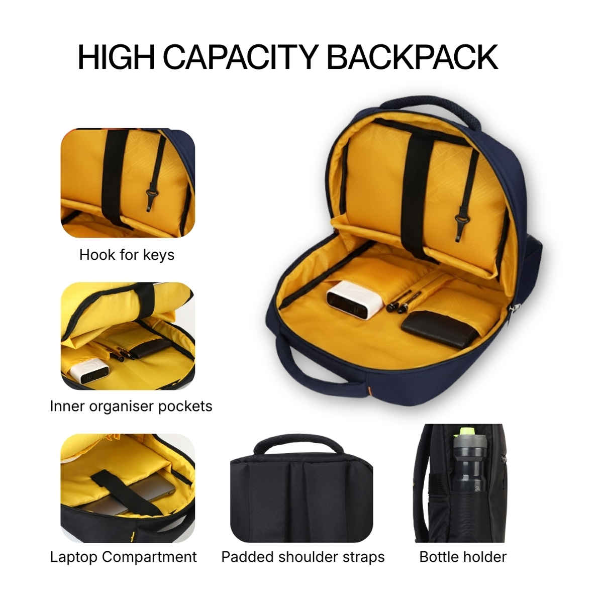 Impulse Empower Premium Black Slim Laptop Backpack 16 Inch with USB Charging Bag Unisex ( 25 Ltrs)