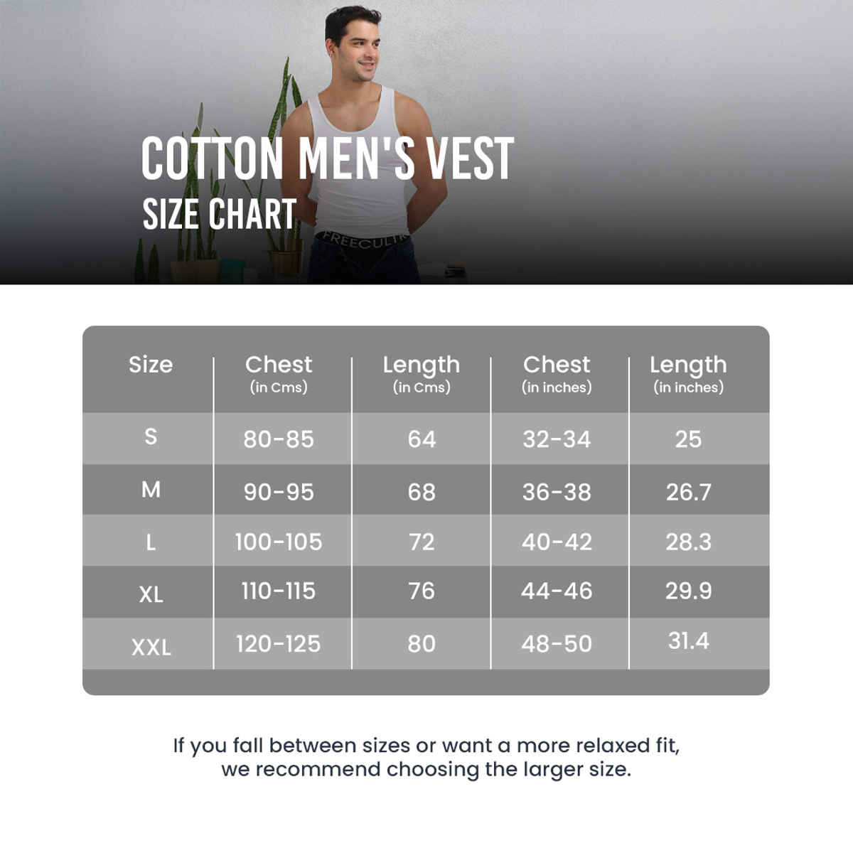 Freecultr Regular Cotton Comfort Vest for Men 100% Organic- Pack of 1 White - L