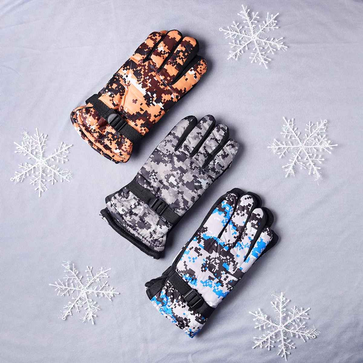 Englo Men's Camouflage Nylon Winter Gloves | Multicolour - Free Size