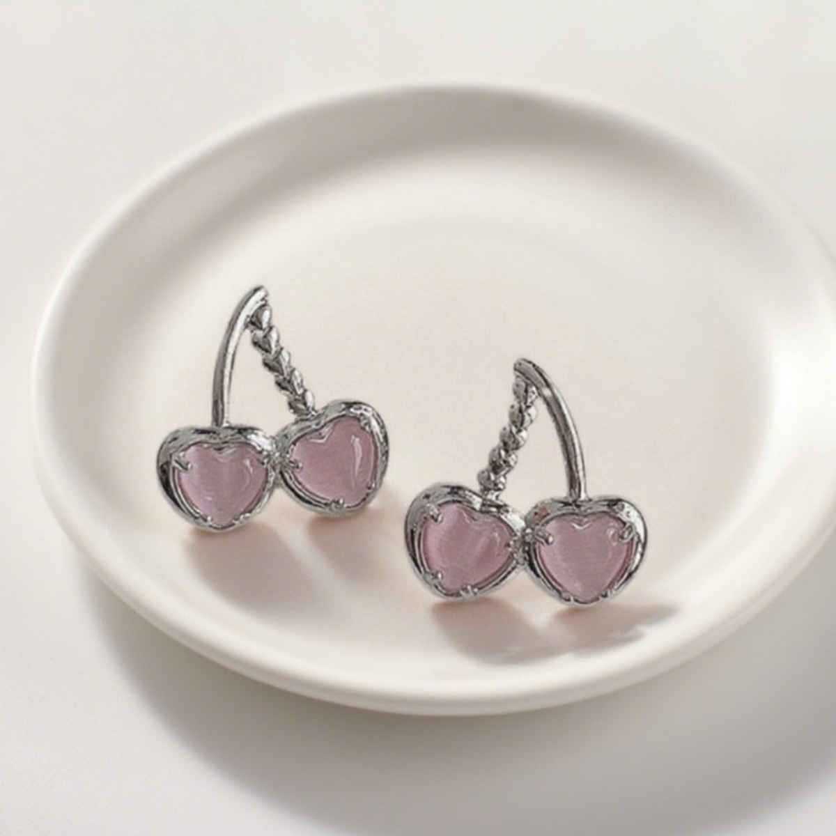 Estailo Fashion Pink Blossom Cherry Earrings