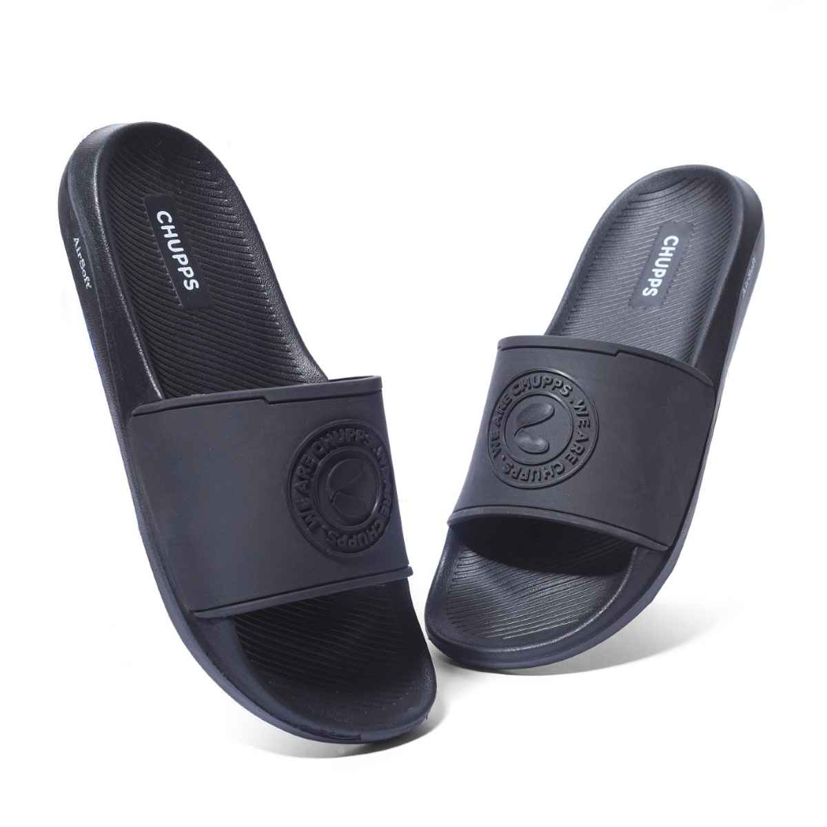 Chupps Tone Black Men's Casual Slider - UK 8
