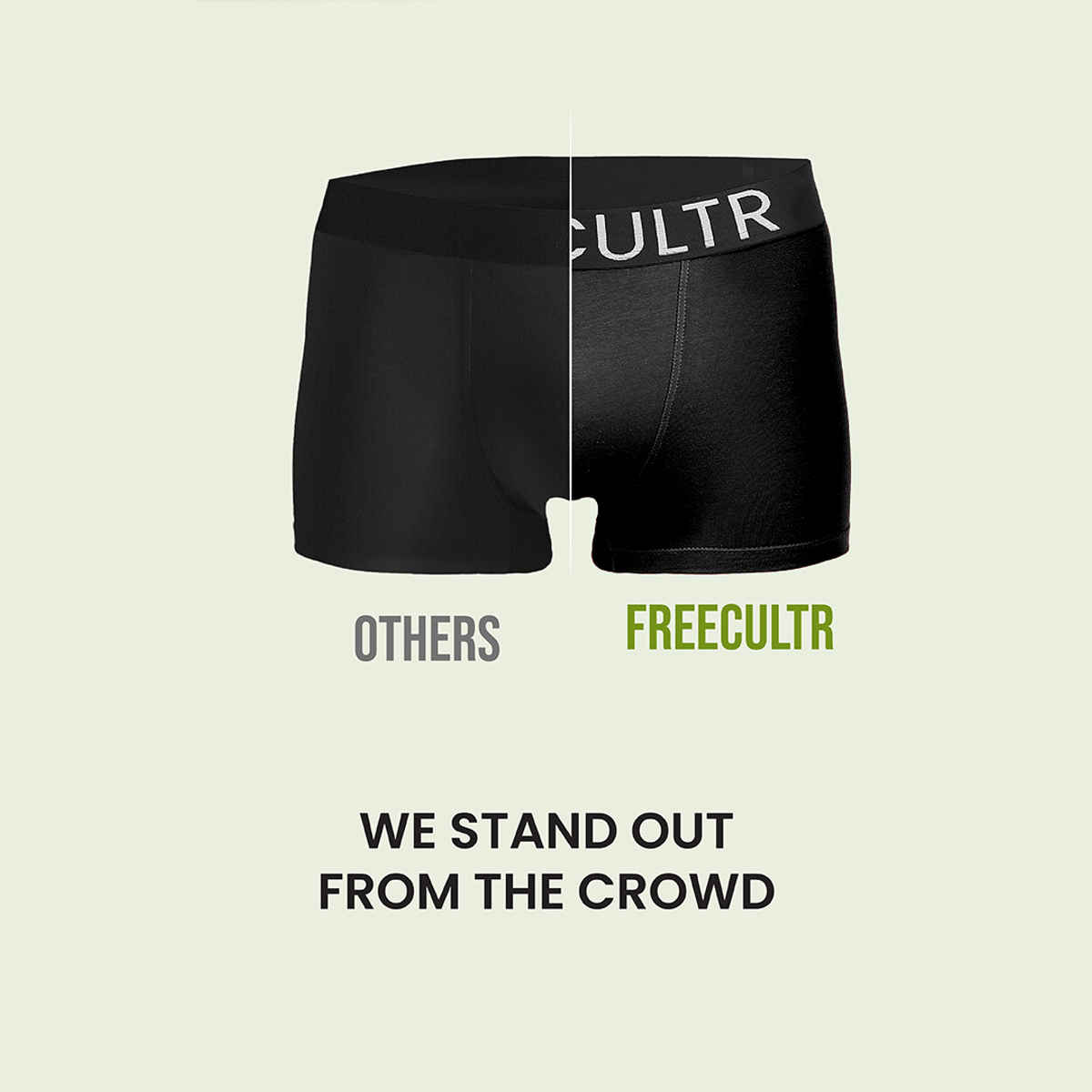 Freecultr Men's Cotton Trunks | Black & Shadow Blue - 2XL