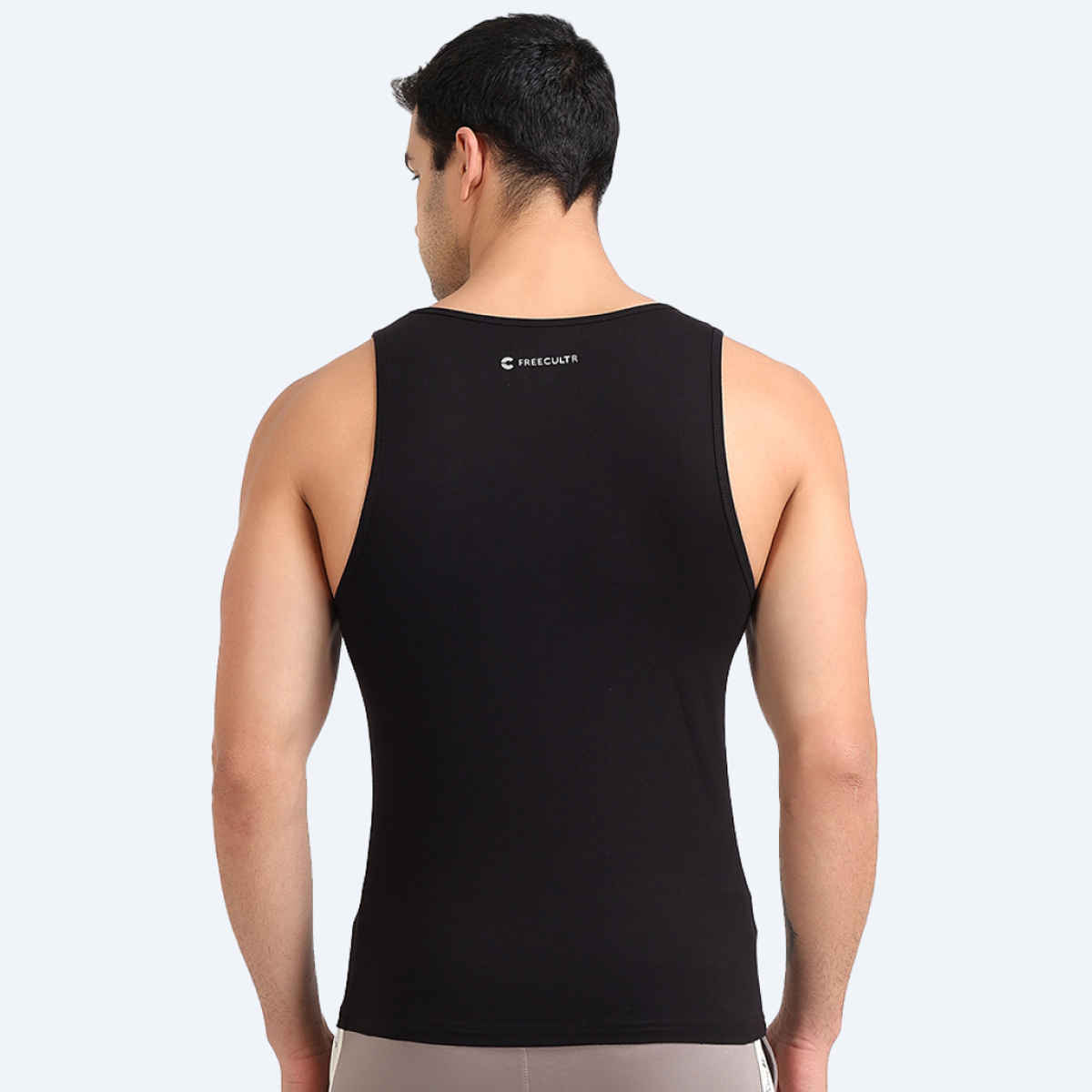 Freecultr Regular Cotton Comfort Vest for Men 100% Organic- Pack of 1 Black - L