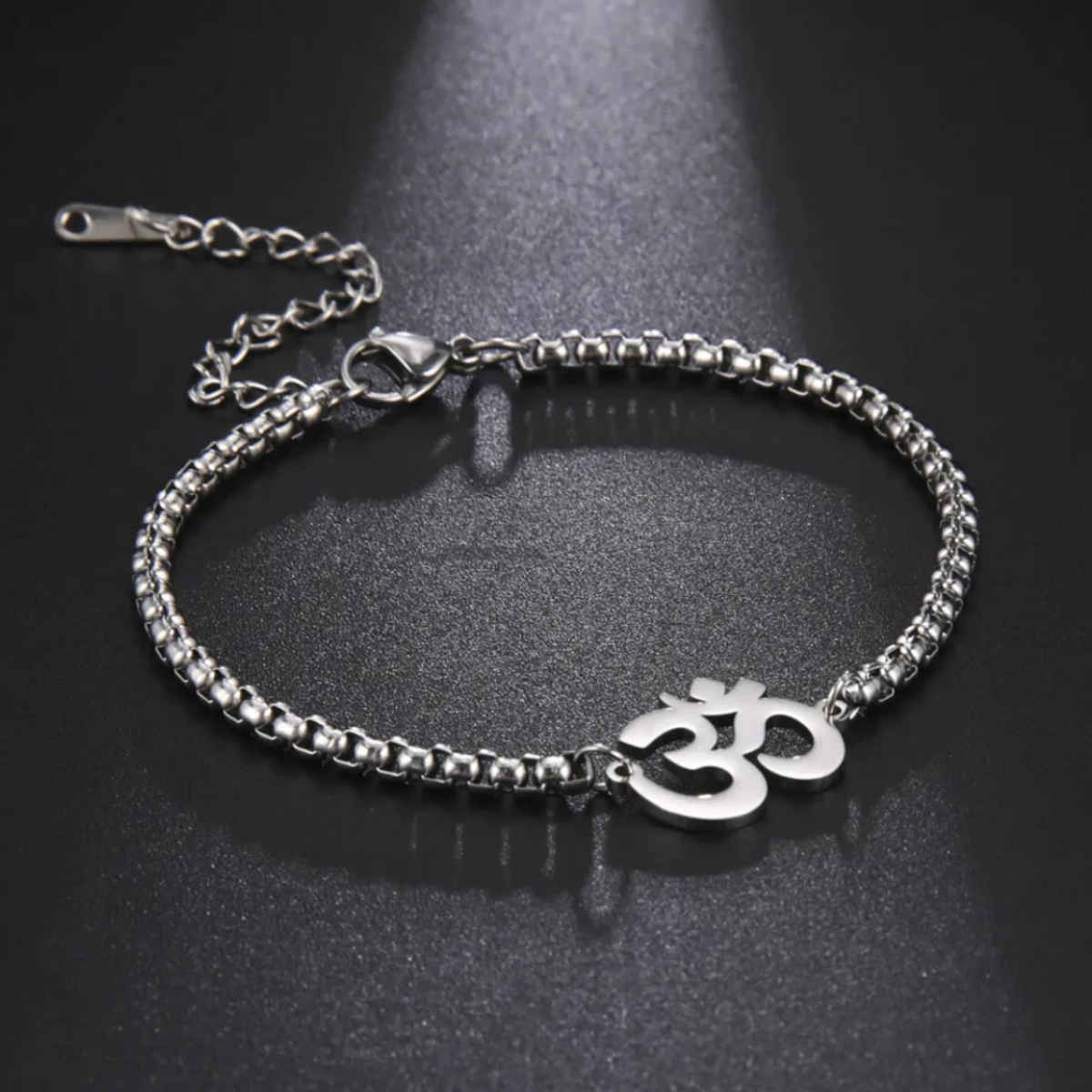 SALTY Alpha Auspicious "OM" Bracelet for Men and Boys| Anti-Tarnish | Silver