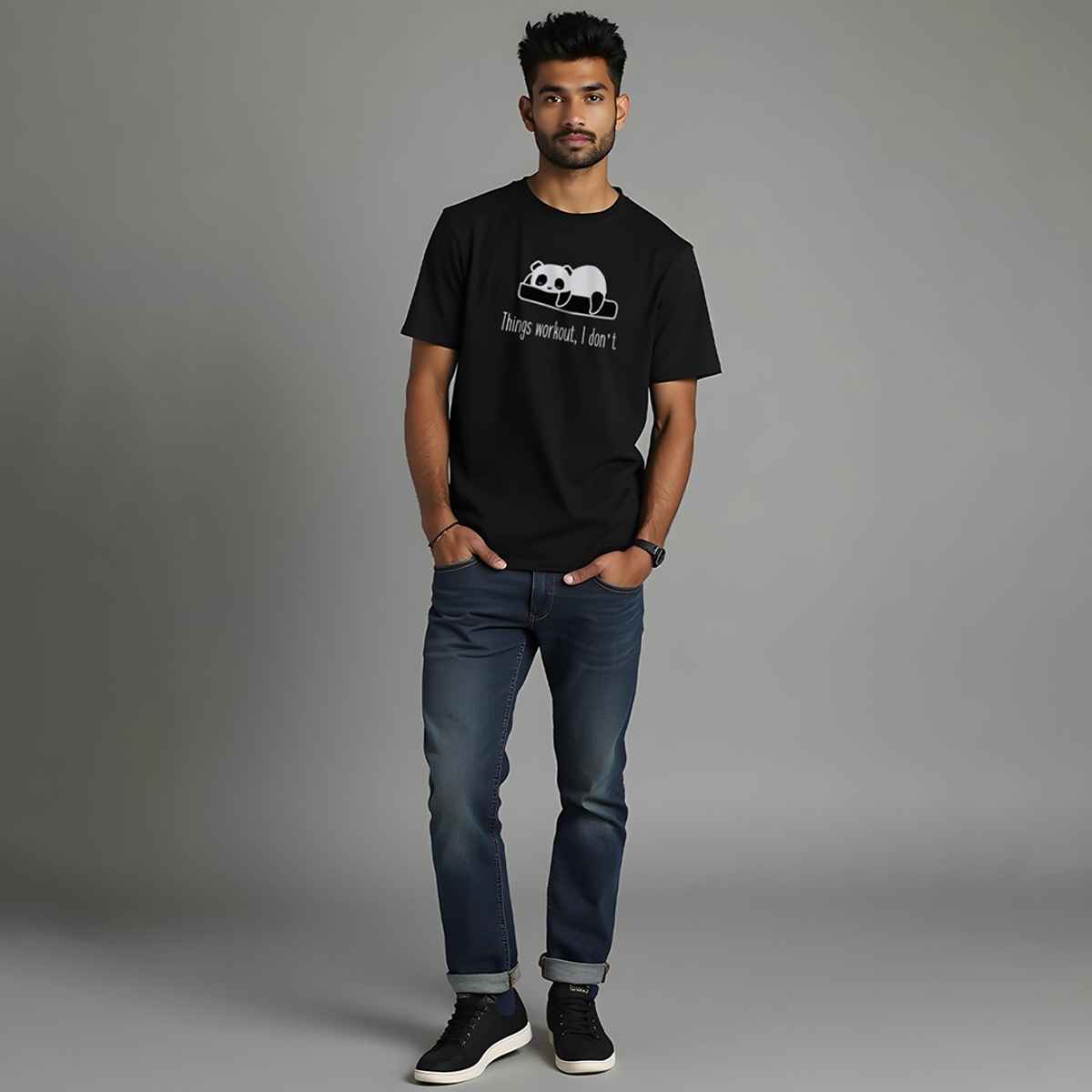 Mad Over Print Men's Things Workout T-shirt | Black - XXL
