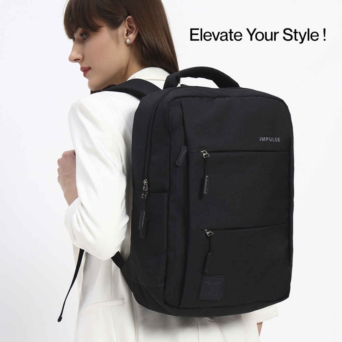 Impulse EmpowerElite II Slim Laptop Backpack with USB Charging | Black - 25 L