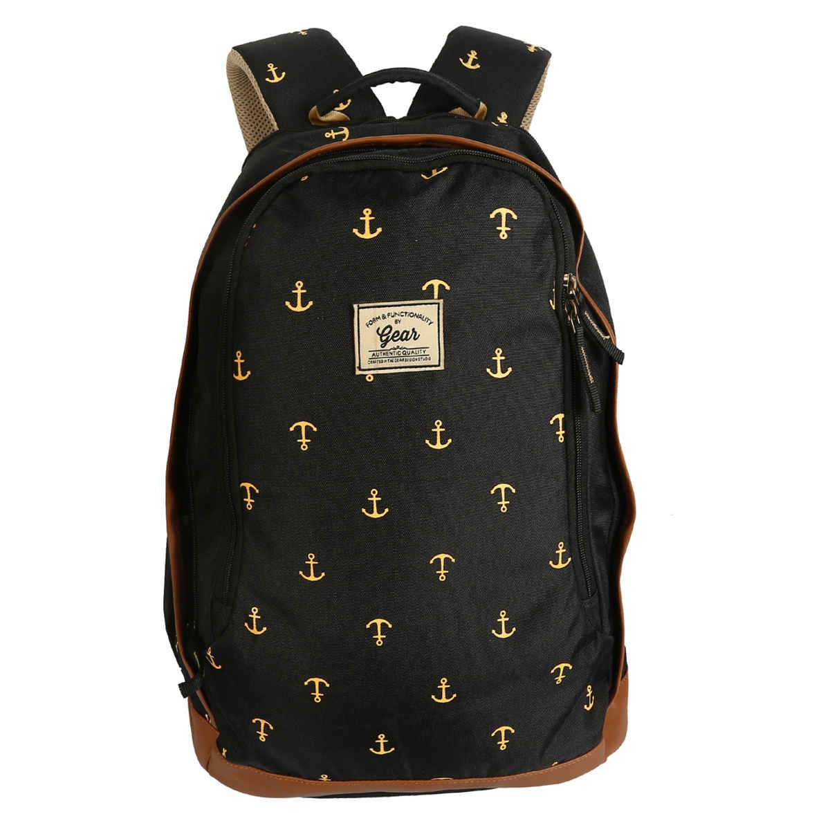 Gear Unisex Polyester 30 L Laptop Backpack | Black and Beige