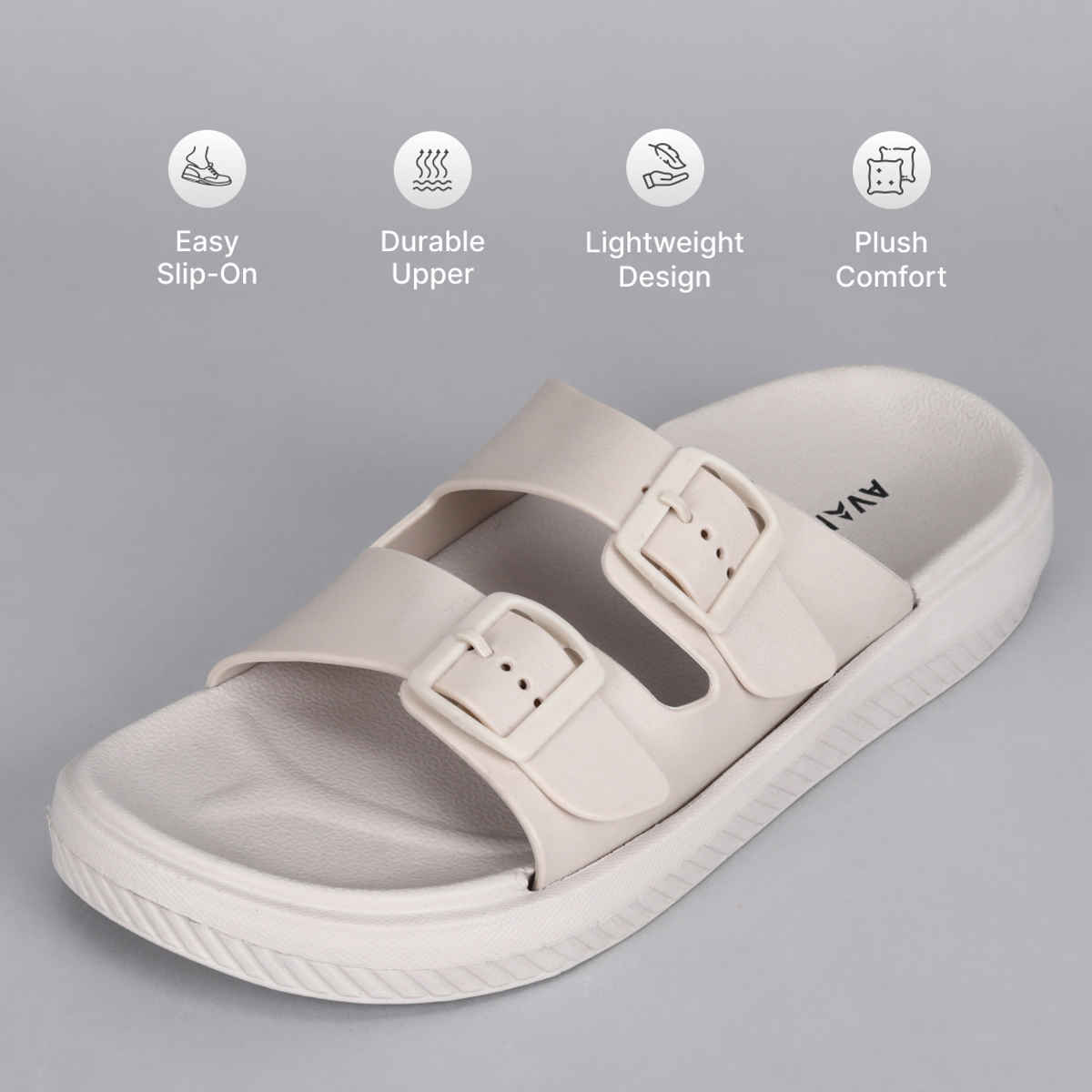 Avant Men's Brisk Sliders | Cream - UK 6