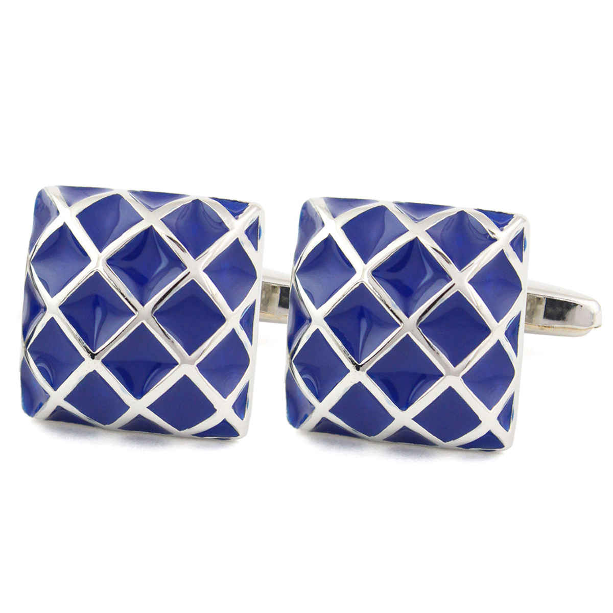Peluche Blue Enamel Design Cufflinks for Men : 1337-02-103010