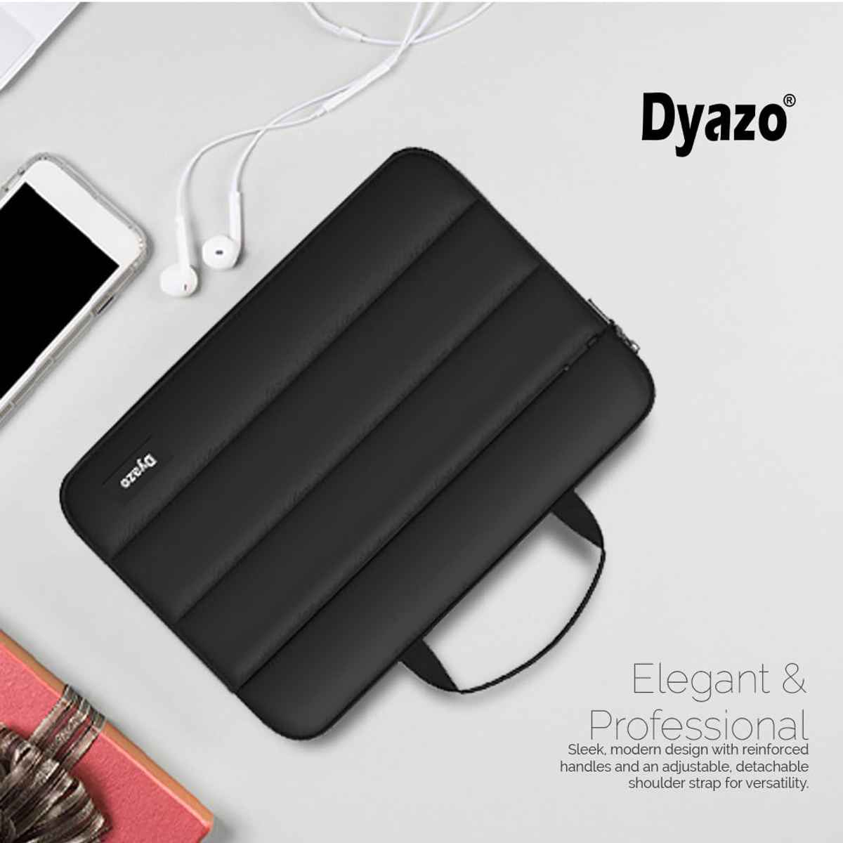 Dyazo Fluffy Water Resistant Laptop Sleeve Case | 15.6 Inch | Black