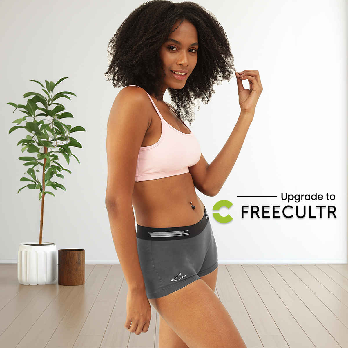 Freecultr Women's Micromodal Airsoft Boy Short - Pack of 1 Ash Grey - L