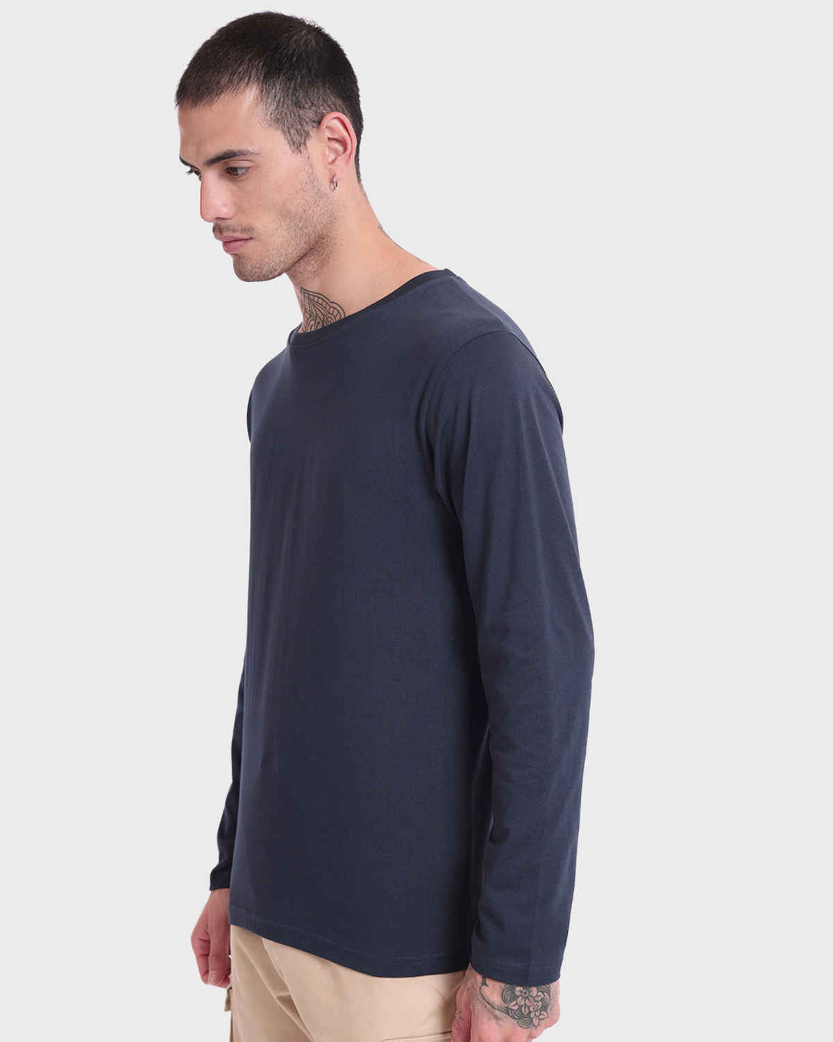Bewakoof Round Neck Men's T-shirt | Blue - L