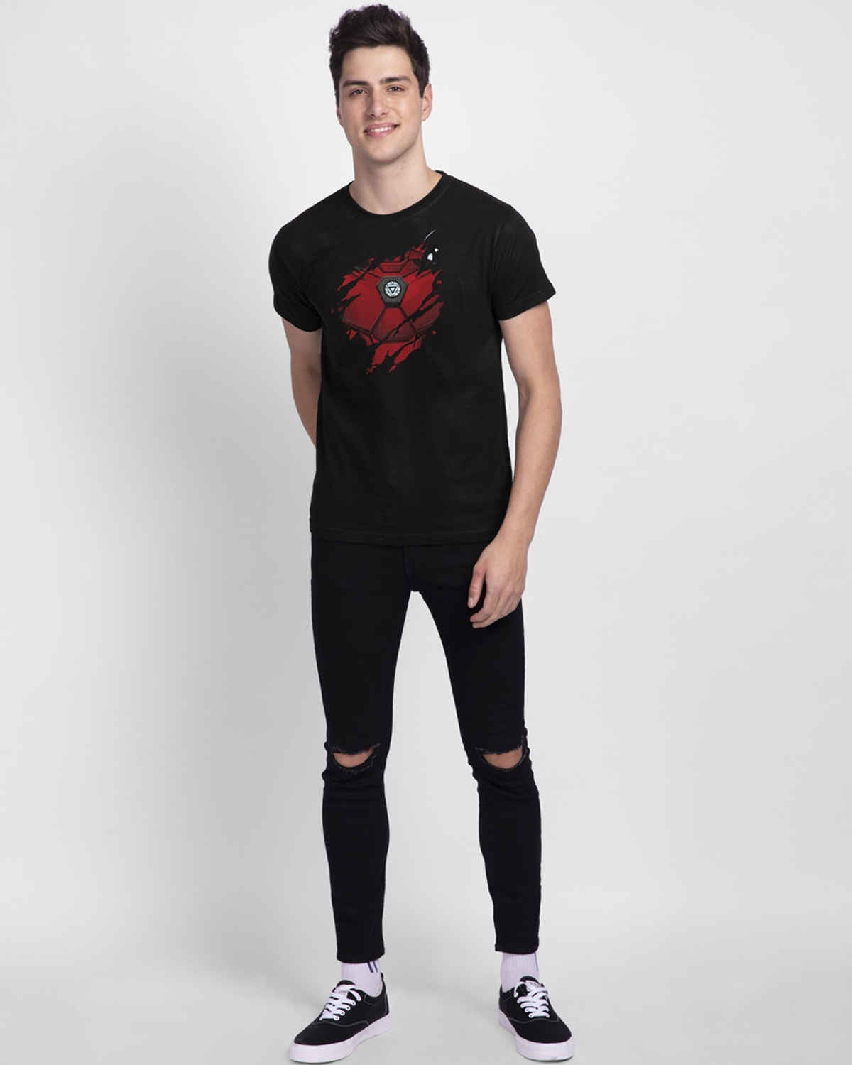 Bewakoof Marvel Merchandise Men's Iron Man Of War Graphic Printed T-shirt | Black - M