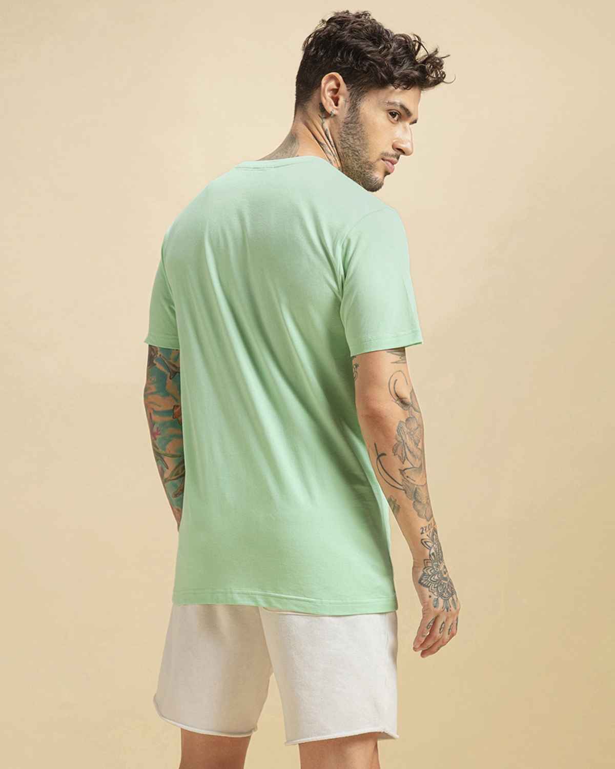 Bewakoof Round Neck Men's T-shirt | Green - 3XL