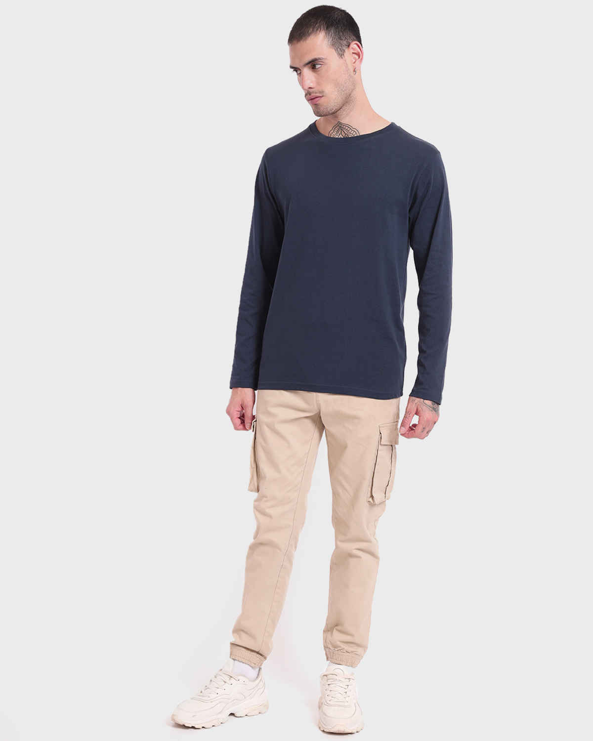 Bewakoof Round Neck Men's T-shirt | Blue - L