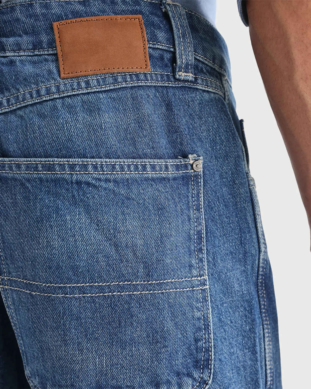 FTX Men Solid Denim Regular Fit Blue Jeans | 30